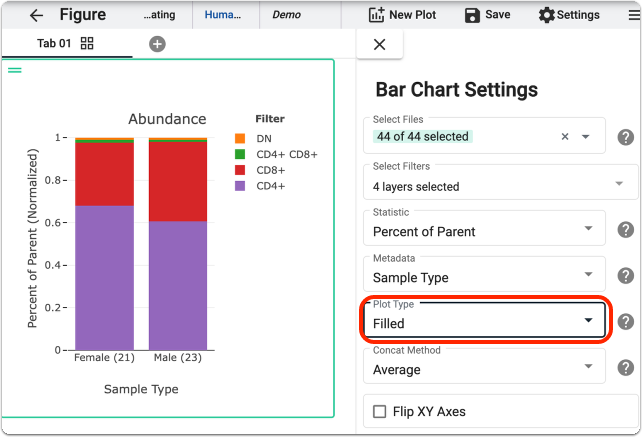 Plot Type: Filled Bar Chart