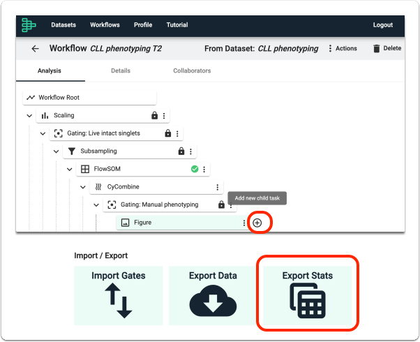 Add a Export Statistics task to your Workflow