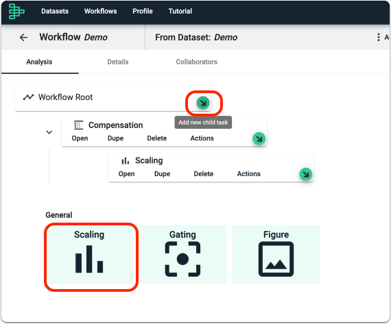 Add a Scaling Task off the Workflow Root task