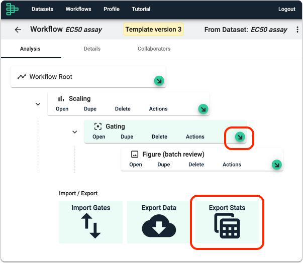 Add a Export Statistics task to your workflow