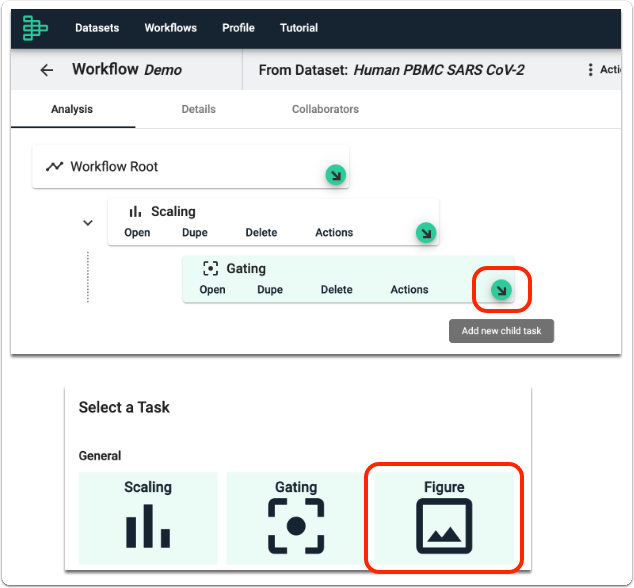 Figure task in task selector