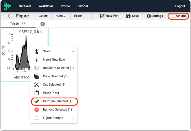 Selecting permute action