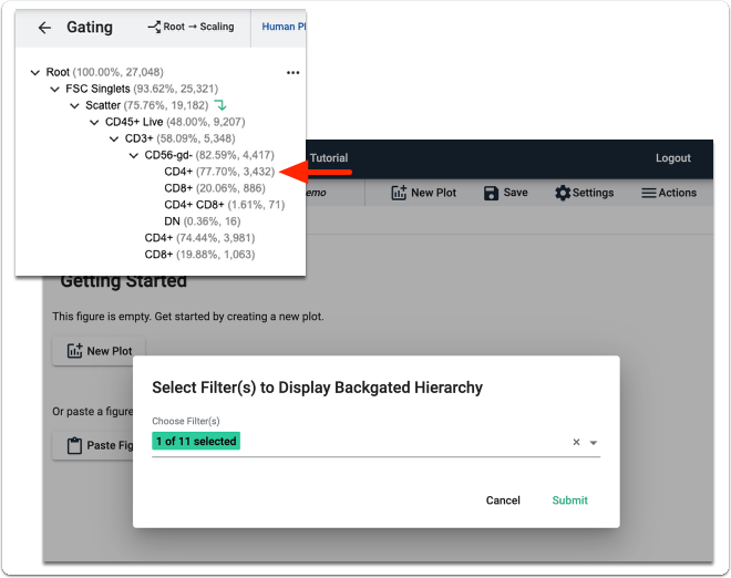 Filter options for view gate hierarchy